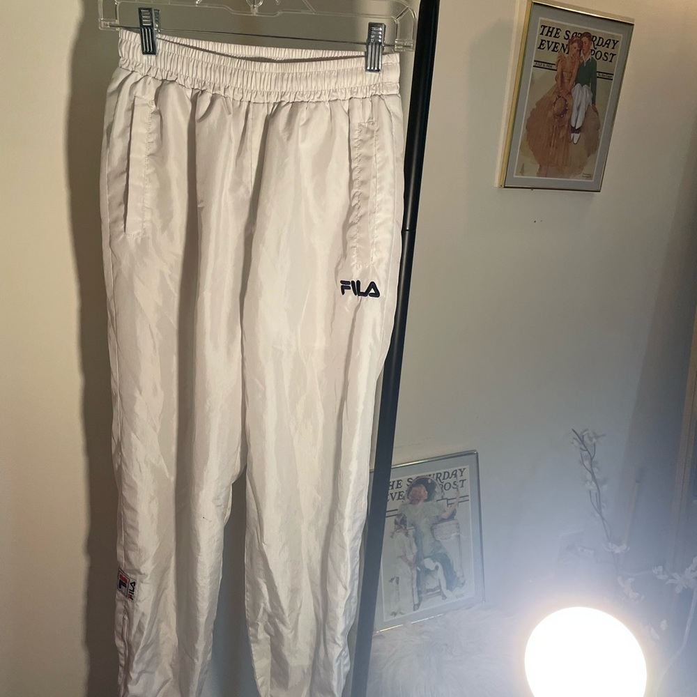 White FILA joggers